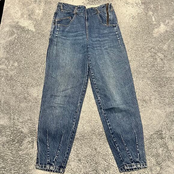 Unionbay Vintage Jeans Womens 5 (30x28.5) Blue High Waisted Jeans Pleated Waist - Picture 1 of 12